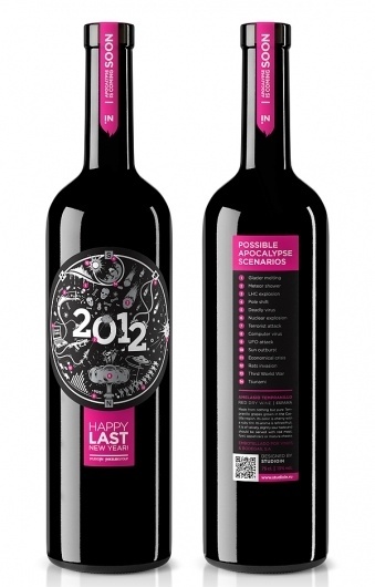 STUDIOIN New Year Wine on the Behance Network #year #bottle #pink #2012 #label #wine #new