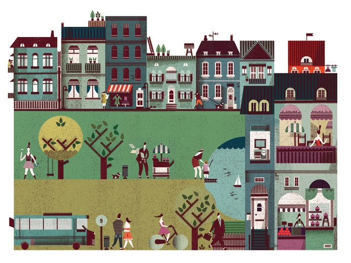 Uponor / Lotta Nieminen #city #illustration #building #texture