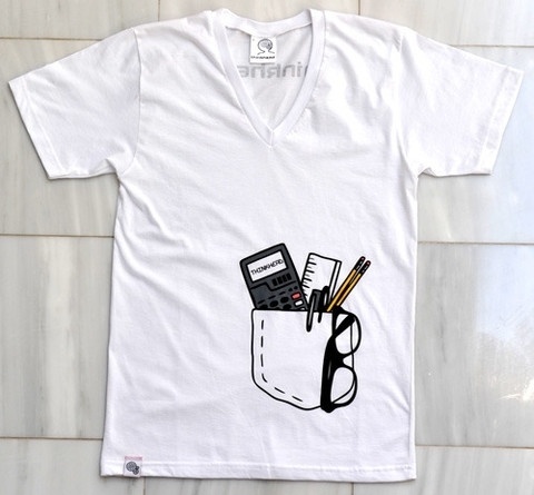 Thinkhead — Smart Pocket (White v-neck t-shirt) #tshirts #tshirt #shirt #shirts #geek #art #thinkhead #tees #style