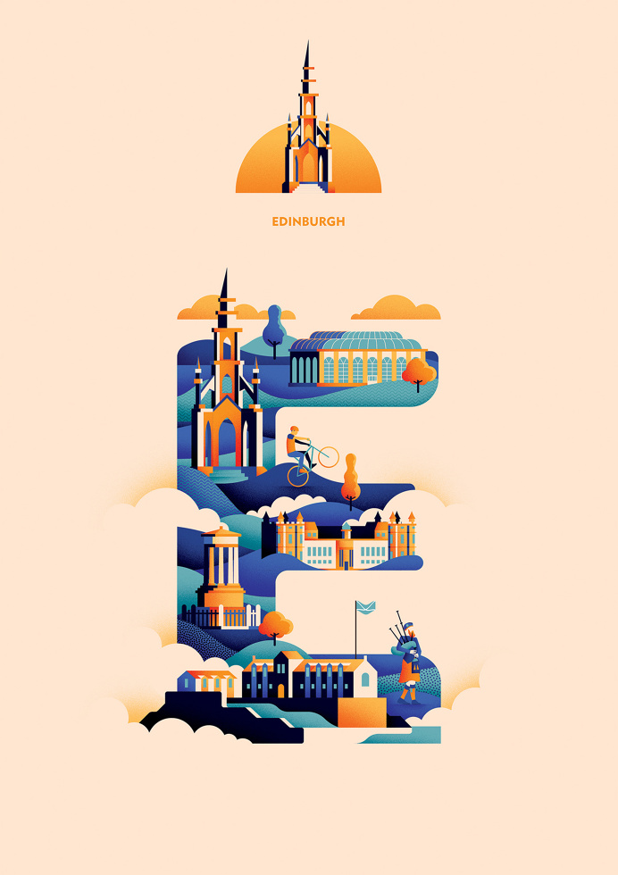 Wanderlust Alphabet – A-E on Behance