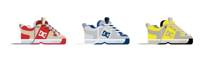 Skate Shoes of the 90s – DC Lynx by Nathan Manire #clothes #retro #icons #theme #illustration #vintage #design #skateboarding #nostalgia #geometric #symbols #series #footwear #flat #shoes #collection #ui #90s #fashion #ephemera #simple #vans