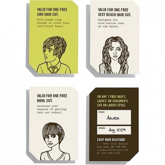THEARTISTANDHISMODEL » Branding #voucher #hairdresser #branding #illustration #type
