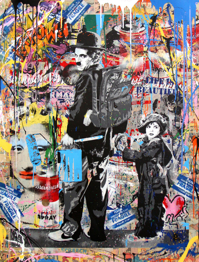 Paddle8: Just Kidding - Mr. Brainwash #charlie #pop #brainwash #art #street #chaplin #mr