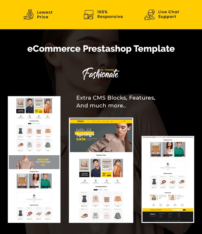#Fashionate - #Clothes & #Boutique #Trends - #Prestashop #Responsive #Theme | #TemplateTrip #eCommerce #Website #Design #Template