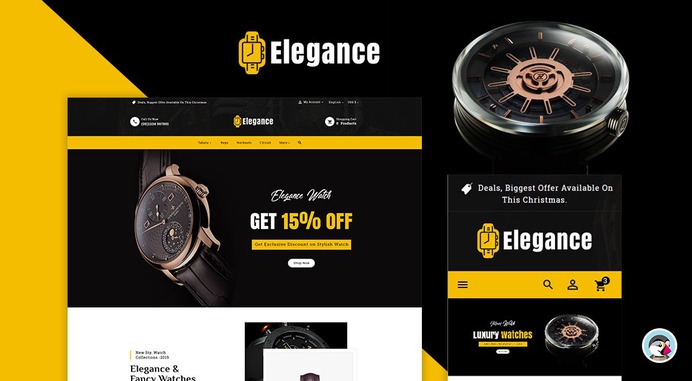 #Elegance - #Luxury #Watches & #Time - #Prestashop #Responsive #Theme | #TemplateTrip #eCommerce #Website #Design #Template