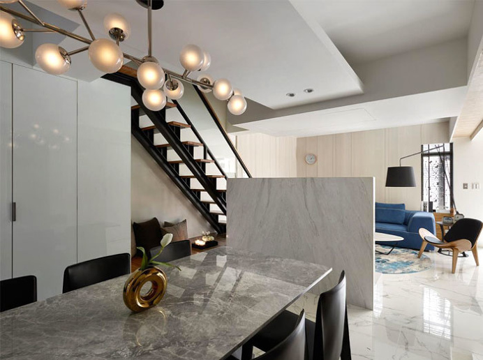 Modern Two-Level Apartment in Taipei - InteriorZine