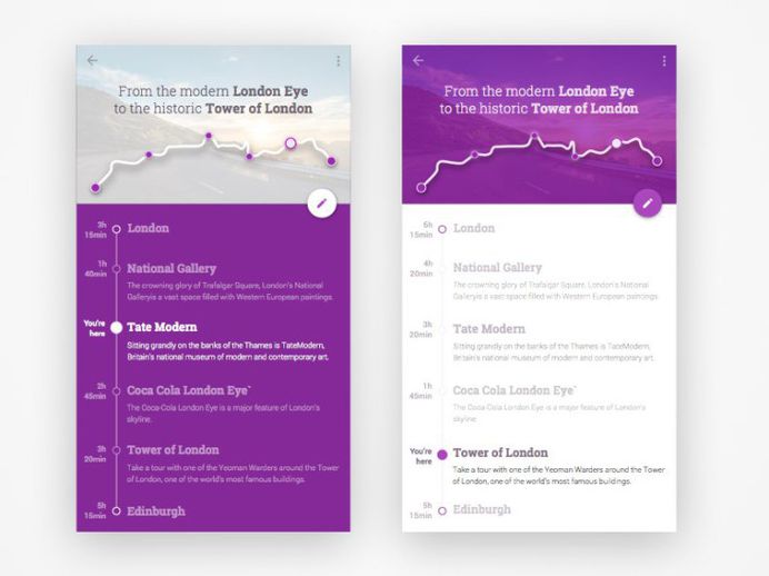 Free Timeline App UI Template