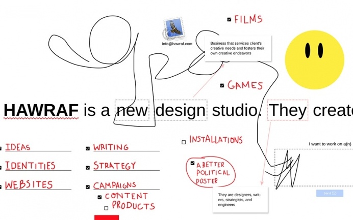 Hawraf - Mindsparkle Mag - Hawraf is a new design studio whose creative, crazy and cool website is awarded as site of the day by Mindsparkle