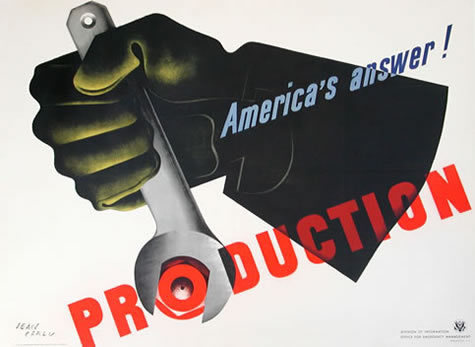 America's Answer! Production by Carlu, Jean | Vintage Posters at International Poster Gallery #illustration