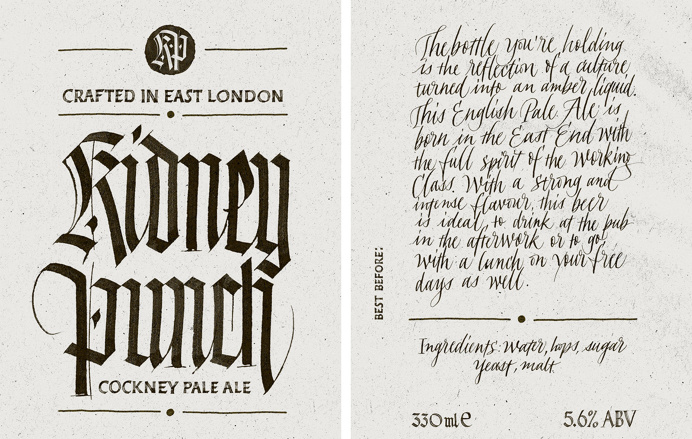 Kidney Punch - Joan Quirós #calligraphy #packaging #beer #design