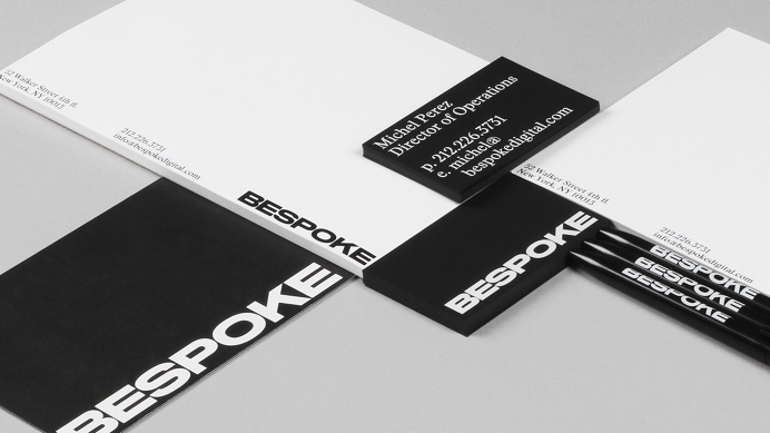 Custom typeface, stationery and business cards by New York based graphic design studio DIA for boutique retouching business Bespoke
