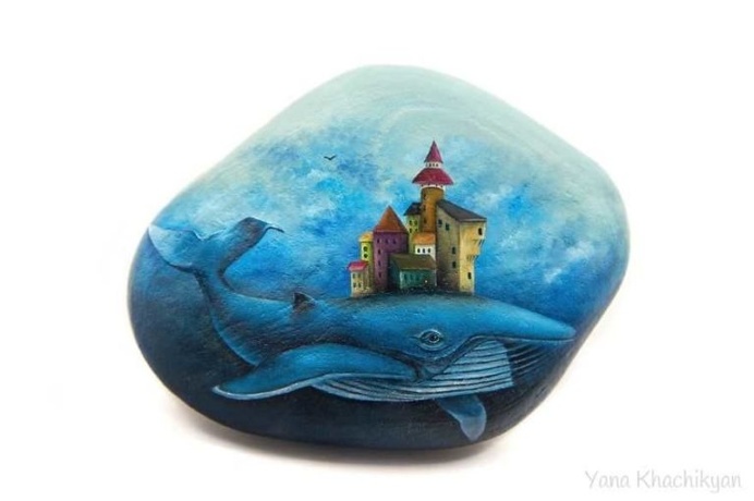 Miniature Oil Paintings on Stones by Yana Khachikyan