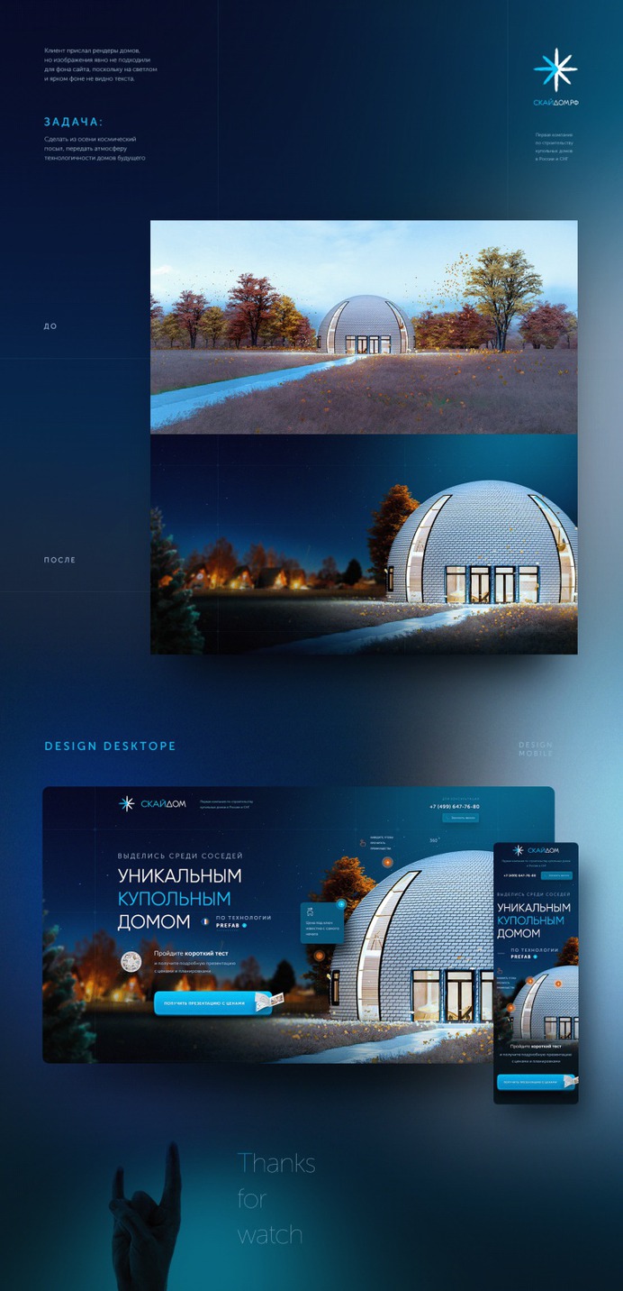Single screen design for the SKYDOM company