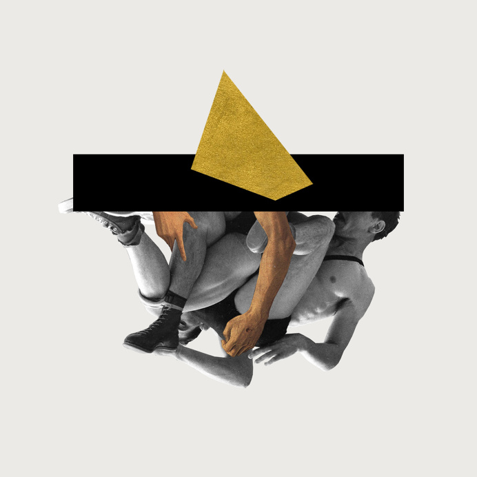 GOLDEN FACADE - printed collage, acrylic, gold leaf. Artwork by Jacob Arden McClure. #facade #JacobArdenMcClure #conceptualart #ardenproject