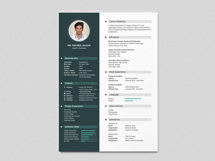Hasan Resume - Free Simple Resume Template with Clean Design