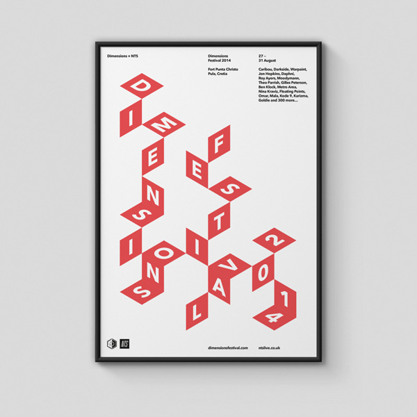 Ross Gunter Â | Â http://rossgunter.com"A selection of posters to promote this years Dimensions Festival and their partners. Each poster #poster #typography
