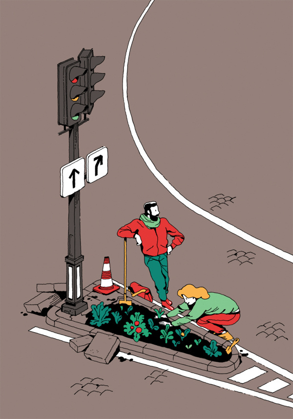 Urban gardening #urban #mahe #gardening #illustration #drawn #vã©gã©tale #vincent #gã©nã©ration #hand