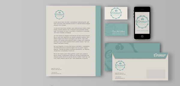 Cremur Identity by Curve Studio #curve #logos #icecream #cream #design #graphic #identity #studio #stationery #logo #ice