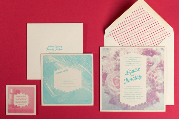 The hungry workshop / letterpress printer / www.mr cup.com #halftone #letterpress #invitation #typography