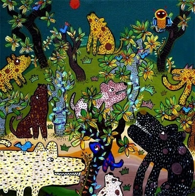 anjing3.jpg 400×401 pixels #naive #illustration #art