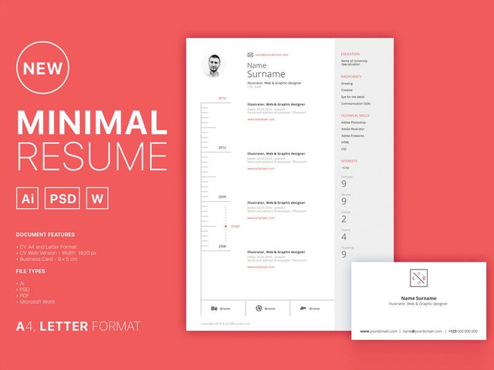 Free Clean Minimal Curriculum Vitae Template in Multiple Format