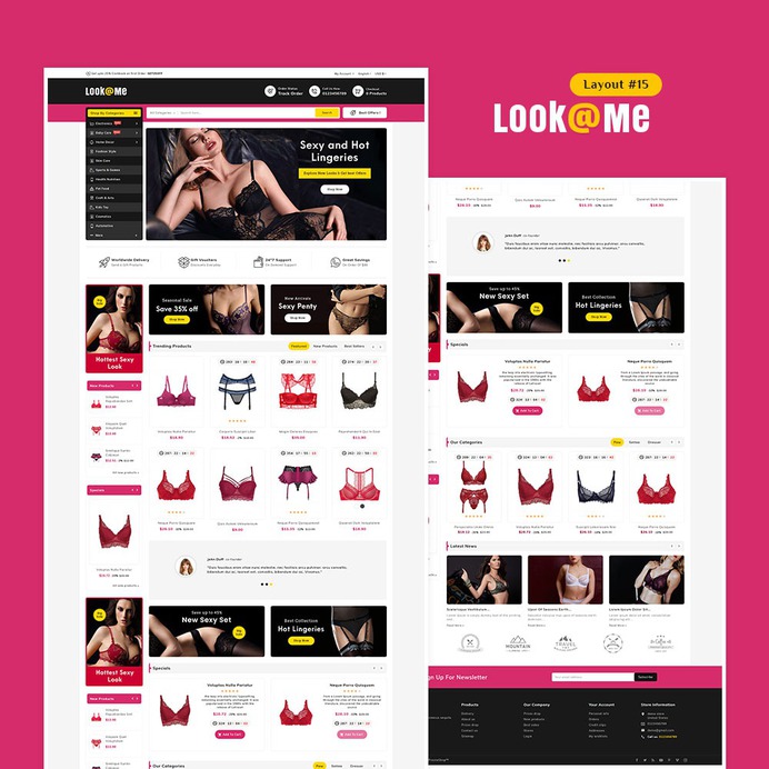 #LookMe #Sexy #Lingerie - #MultiPurpose #Super Store - #Prestashop #Responsive #Theme | #TemplateTrip #eCommerce #Website #Design #Template