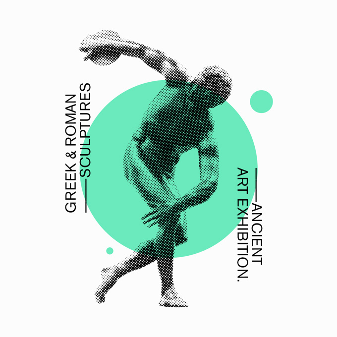 Greej & Roman Sculptures & Ancient Art Exhibition. #graphic #design #helvetica #typography #modernist #swiss #minimal #art #vector #poster