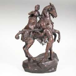 A very rare bronze sculpture 'Chased' by Albert Moritz Wolff