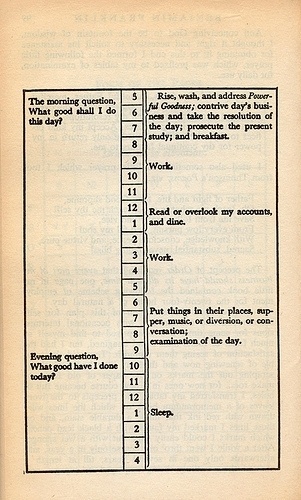 Benjamin Franklin's daily schedule | Flickr - Photo Sharing! #franklin #schedule #benjamin #daily