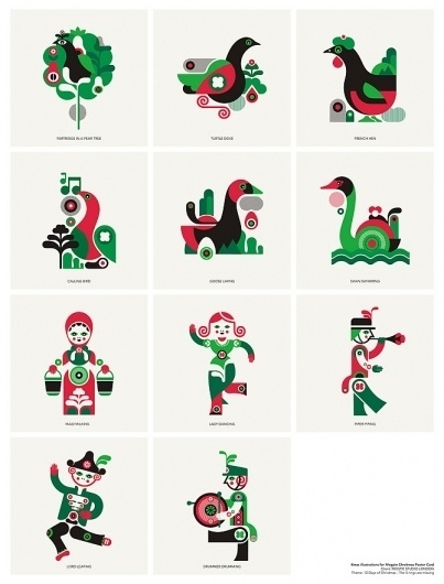 12 Days of Christmas Icons - Fernando Volken Togni #illustration