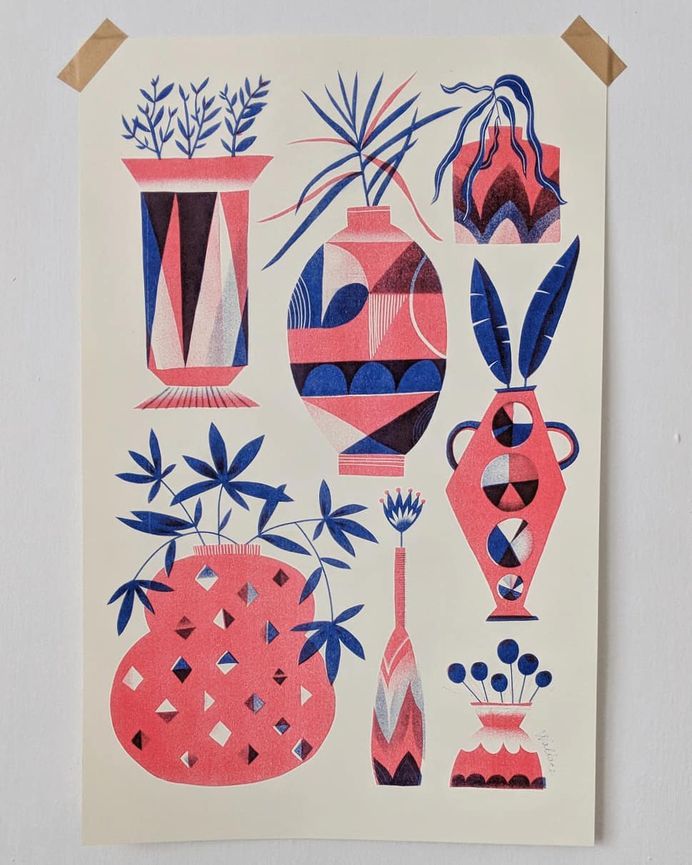 Oooh my first Risograph print! I made these this weekend @paperpresspunch under the guidance of Jessica, Justin, and Arlo. ✨👌🏼 11"x17", available for $15 or or best trade offers, send me your finest 😉 . #illustration #riso #risograph #drawing #printmaking #art #seattle #seattleillustrator #womenwhodraw #womenwithpencils