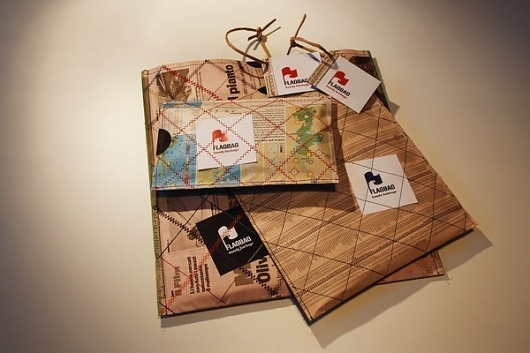 Flagbag on the Behance Network #stitching #packaging #reuse #newspaper #recycling #sew #stitch #package #flagbag