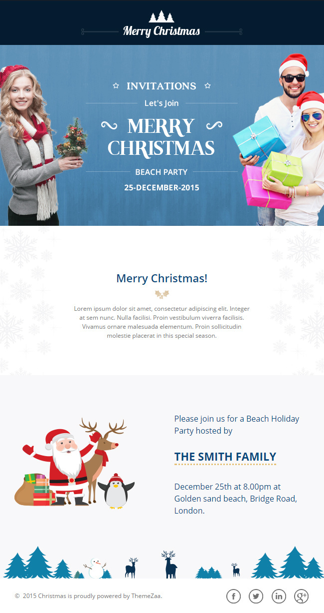 #Christmas #Responsive #Email Template with Online #Builder for Christmas #Party or #Event #Invitation http://goo.gl/f3Dnmt