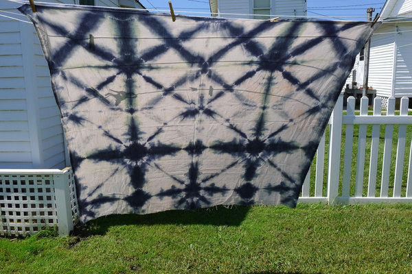 hand dyed shibori cotton sheet/fabric #shibori