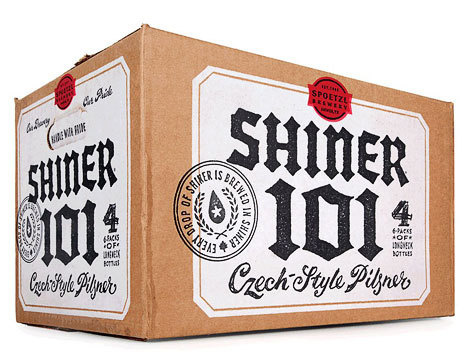 Shiner 101 Case #beer #white #cardboard #packaging #shiner #black #craft #case #distressed #and