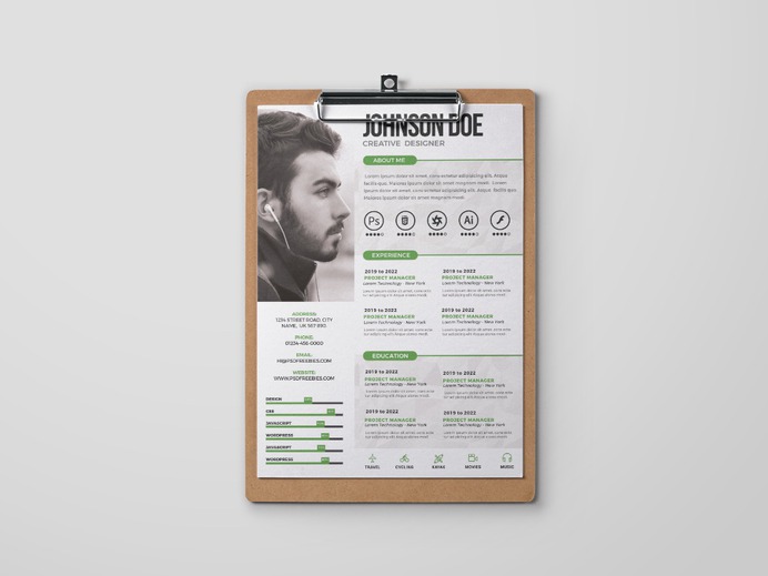 Free Creative Resume Template with Photo for Job Seeker