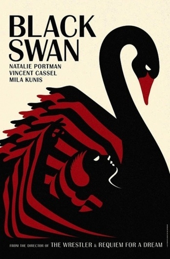 Frighteningly Beautiful Black Swan Posters Inspired By Vintage Graphic Design #swan #red #design #black #poster