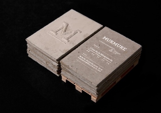 Concrete business cards | 123 Inspiration #murmur #design #studio #french
