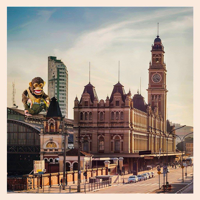 #kingkong #luzstation #surrealism #postcard #sp