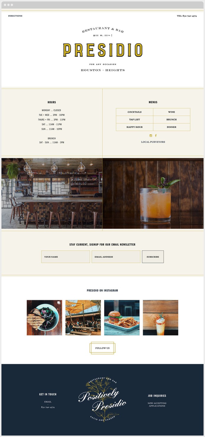 Restaurant Website Design – Presidio #restaurant #website #design #houston