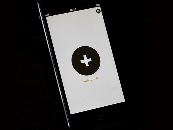 QUOTATO - Add quote #flat #button #iphone #screen #app #minimal #add #ios #plus