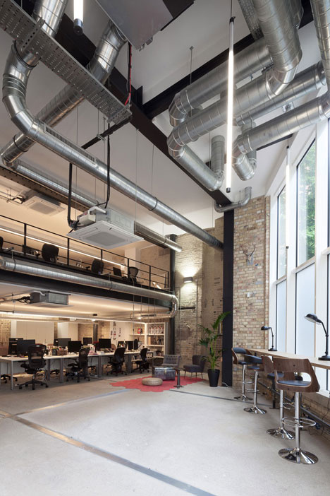 Industrial-style offices mix reclaimed objects with minimal aesthetic
