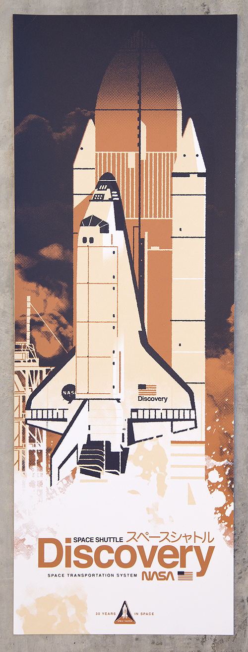 Discovery - KEVIN DART #shuttle #screenprint #discovery #space #poster