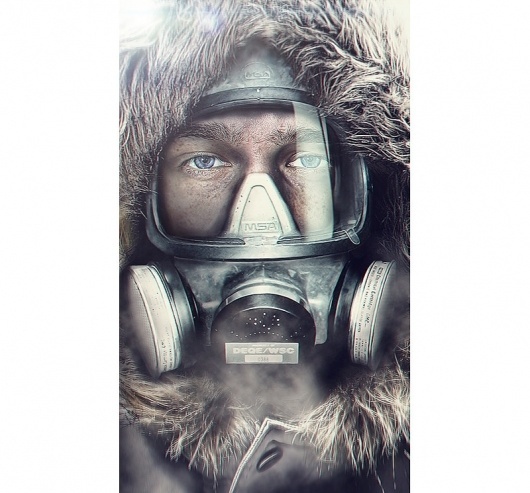 Process - Kirill Martianov #photo #cold #mask #manipulation #gas #man #winter