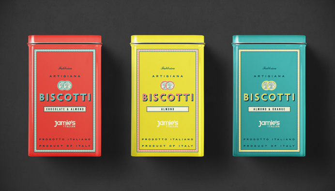 Biscotti, red, yellow, teal, old, vintage, design, package
