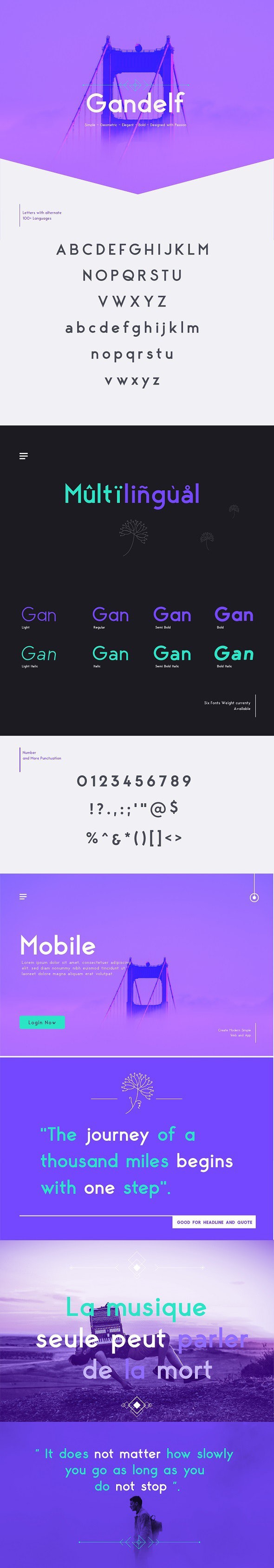 Gandelf – Elegant, Geometric, Clean, Fashionable Sans Serif Font