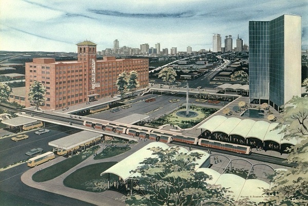 1961 Vision of Atlanta #urban #illustration #architecture