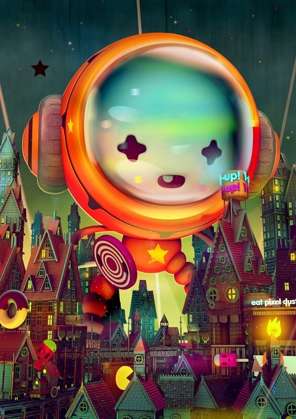 3d city illustration #bubble #illustration #design #art