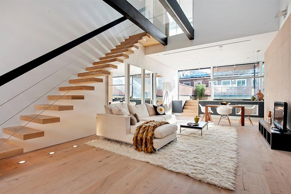 Stylish Two Bedroom Duplex Spreading on Two Levels #architecture