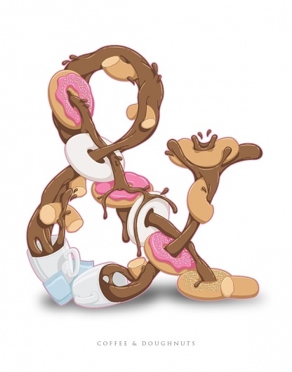 Ampersand Food Groups #lettering #donuts #design #glyph #ampersand #illustration #and #plus #character #typography